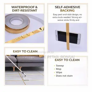 Gold Foil Tile Seam Sticker, Waterproof Self-Adhesive Strip