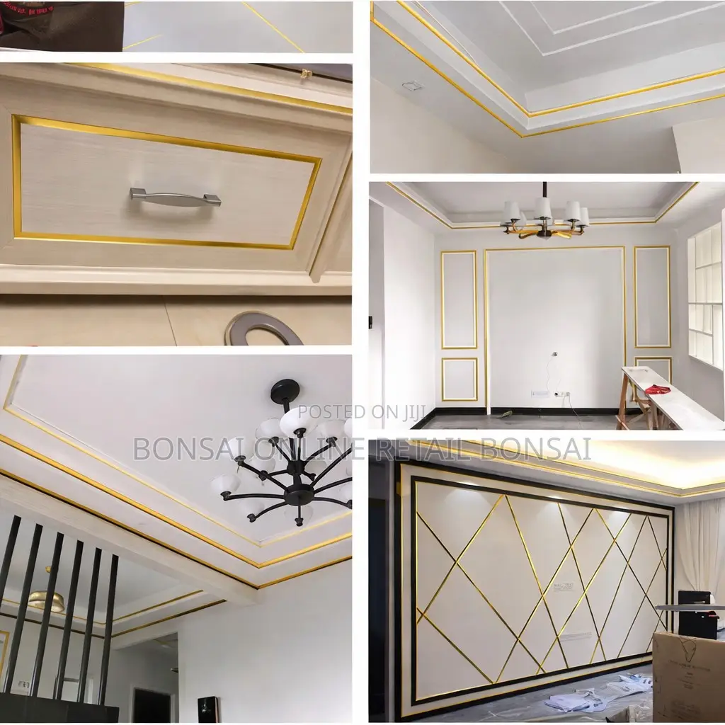 Gold Foil Tile Seam Sticker, Waterproof Self-Adhesive Strip