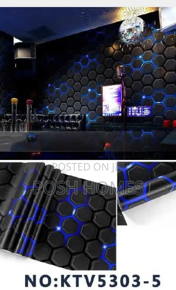 Honeycomb Blue Decorative Wallpapers
