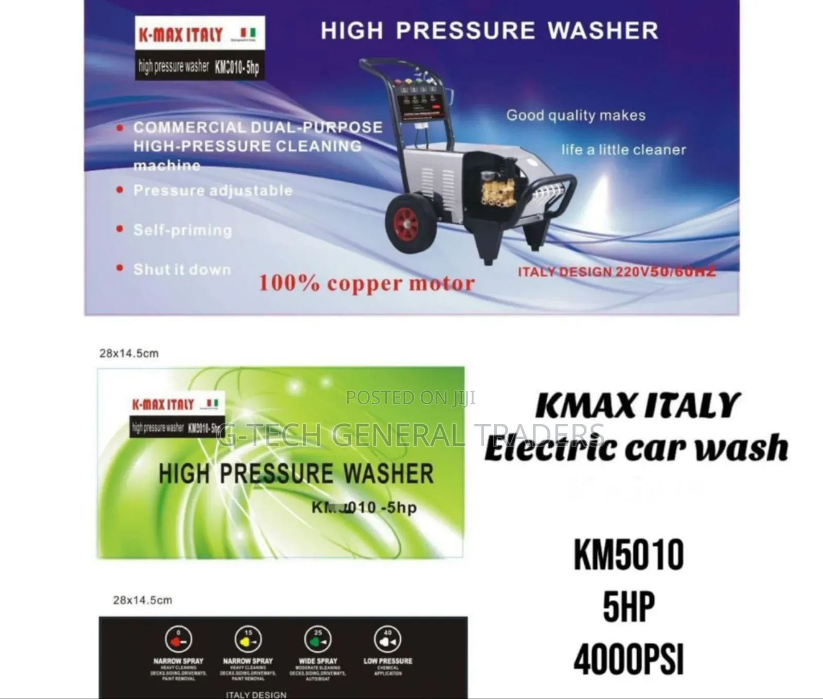 Kmax Commercial Electric Pressure Washer Gun 5hp 4000psi