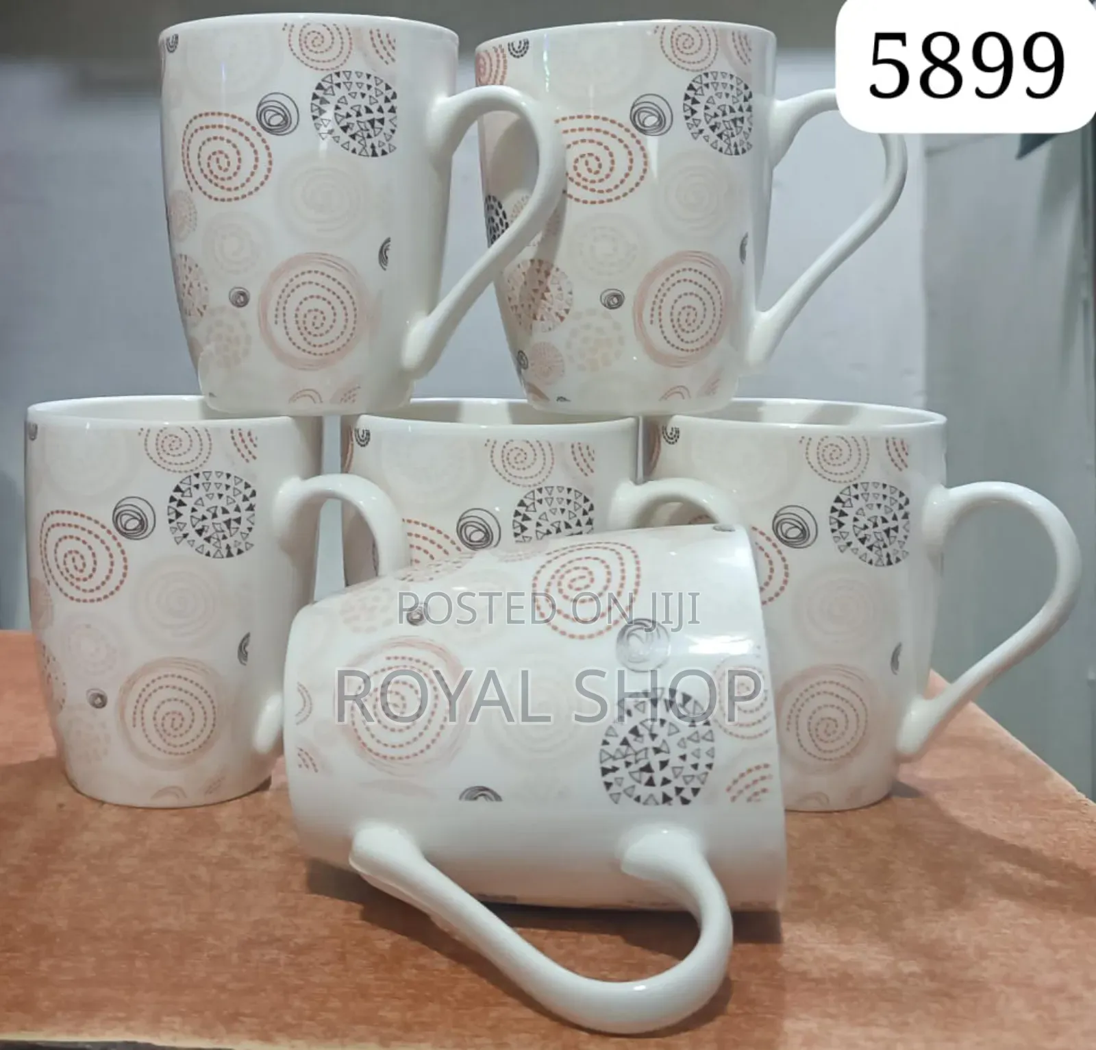 Ceramic 6pc Floral Mugs