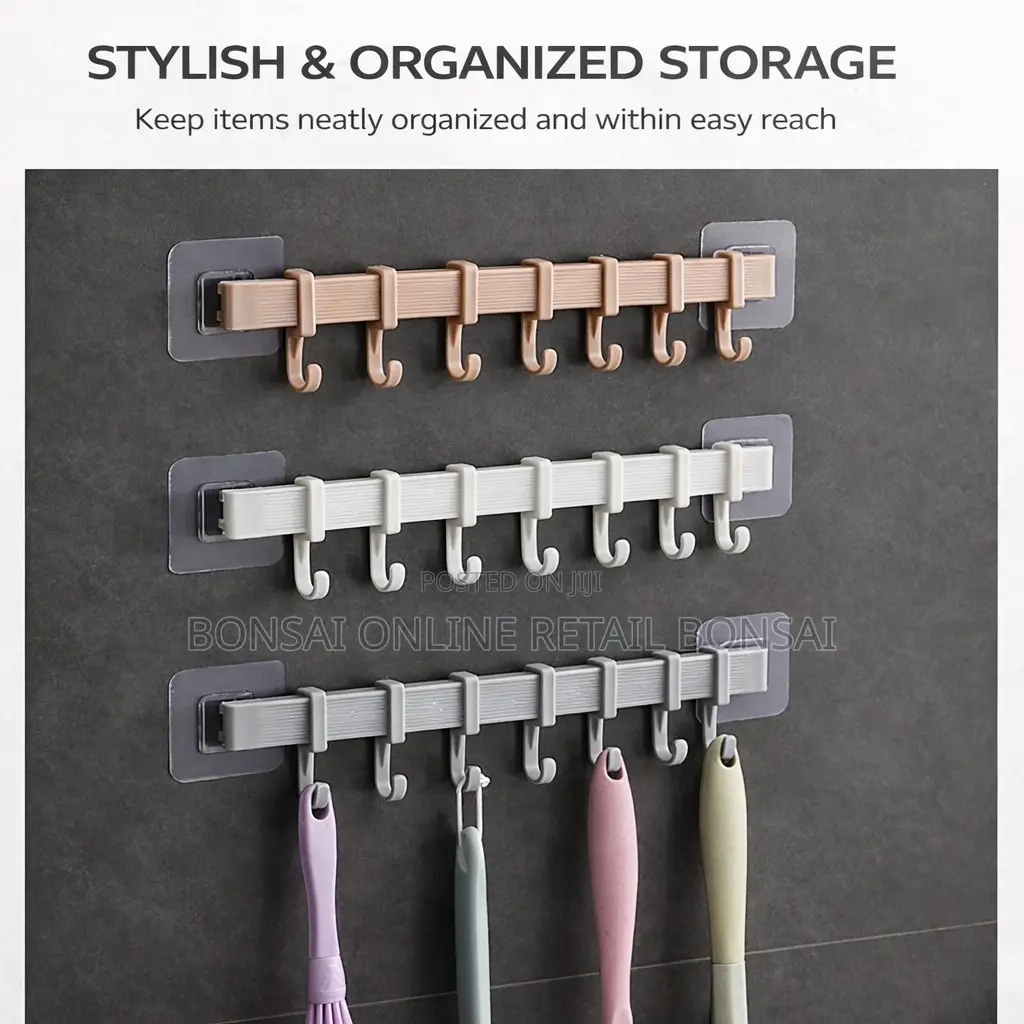 3-Pack No-Drill Adhesive Wall Hooks, Strong Damage-Free Hangers