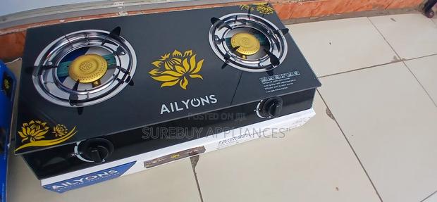 Ailyons 2-Burner Tabletop Gas Cooker – Energy-Saving Glass Top Stove