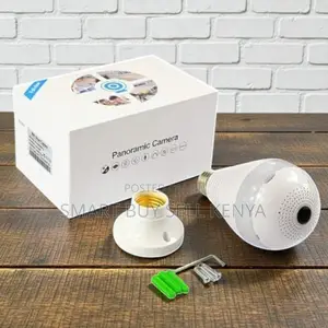 360 Degrees Rotation Wifi Bulb Camera With Colored Night Vision