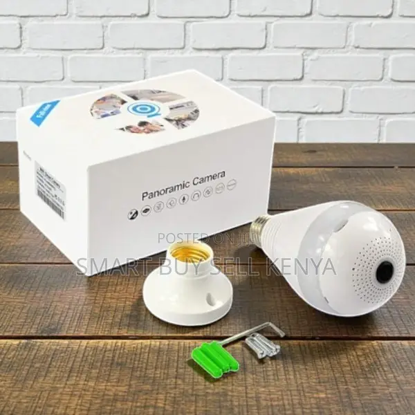 360 Degrees Rotation Wifi Bulb Camera With Colored Night Vision