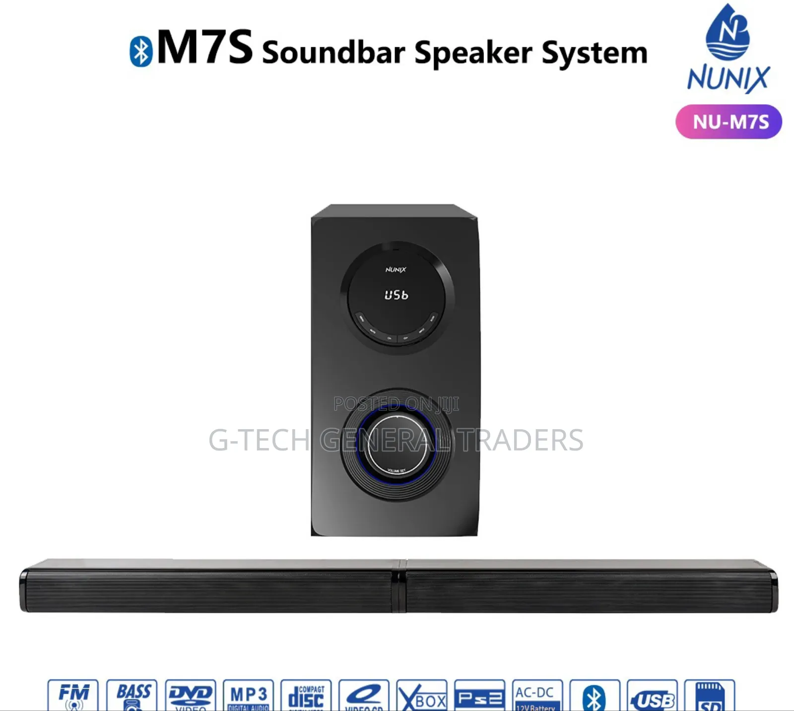Nunix Nu- M7s Soundbar Sound System With Bluetooth Connection