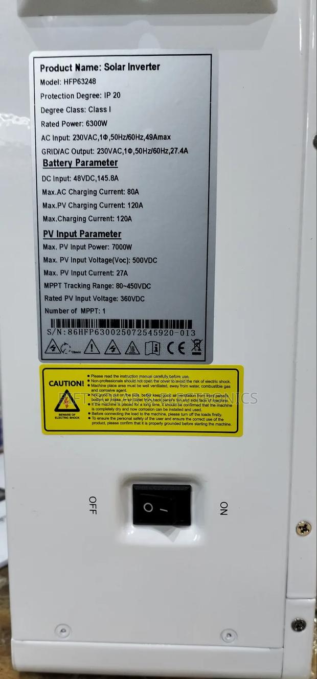 Smart 6.3kva - 48v Golden Solar MPPT 120a - 500 Voc Hybrid Inverter - thumbnail 5