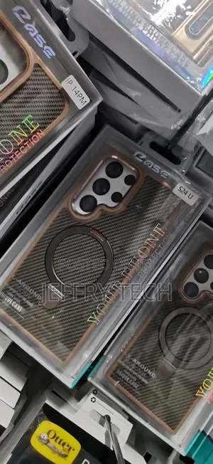Vishon Carbon Fiber Galaxy S24 Ultra With Magsafe Invisible Stand Case