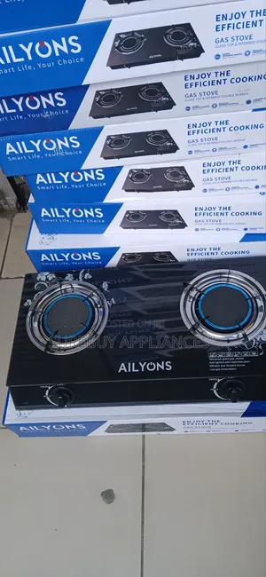 Ailyons 2-Burner Glass Top Gas Cooker With Infrared Double Burner
