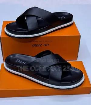 Dior Lv Designer Leg Casual Leather Rubber Sole Dior Open Slide Shoes