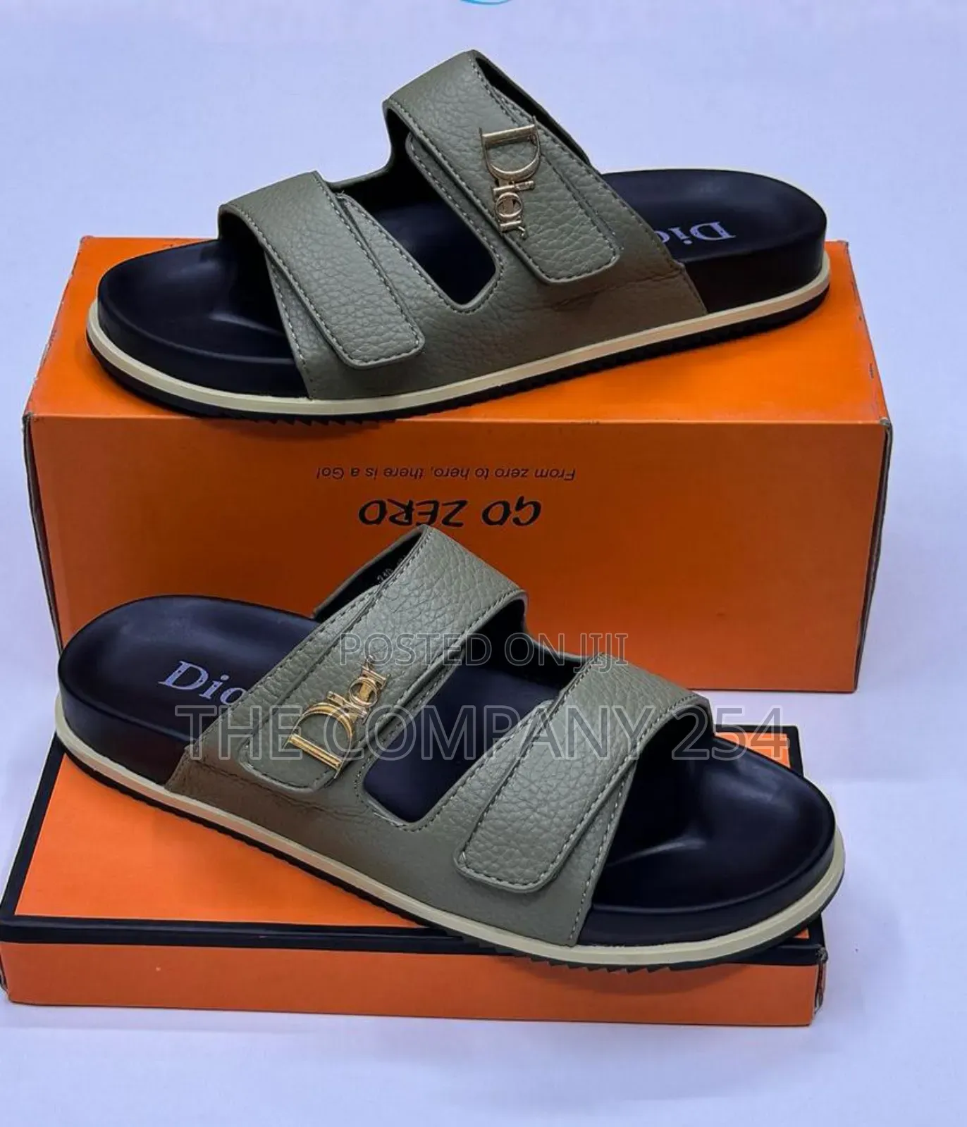 Dior Lv Designer Leg Casual Leather Rubber Sole Dior Open Slide Shoes