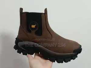 Smart Casual Design Cat Slip on Outdoor Safety Boots Leather Shoes