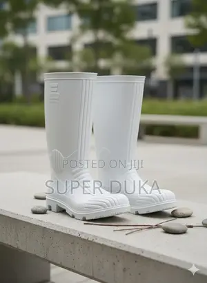 Heavy Duty White Industrial Gumboots.Kenafric Waterproof Durable Boots
