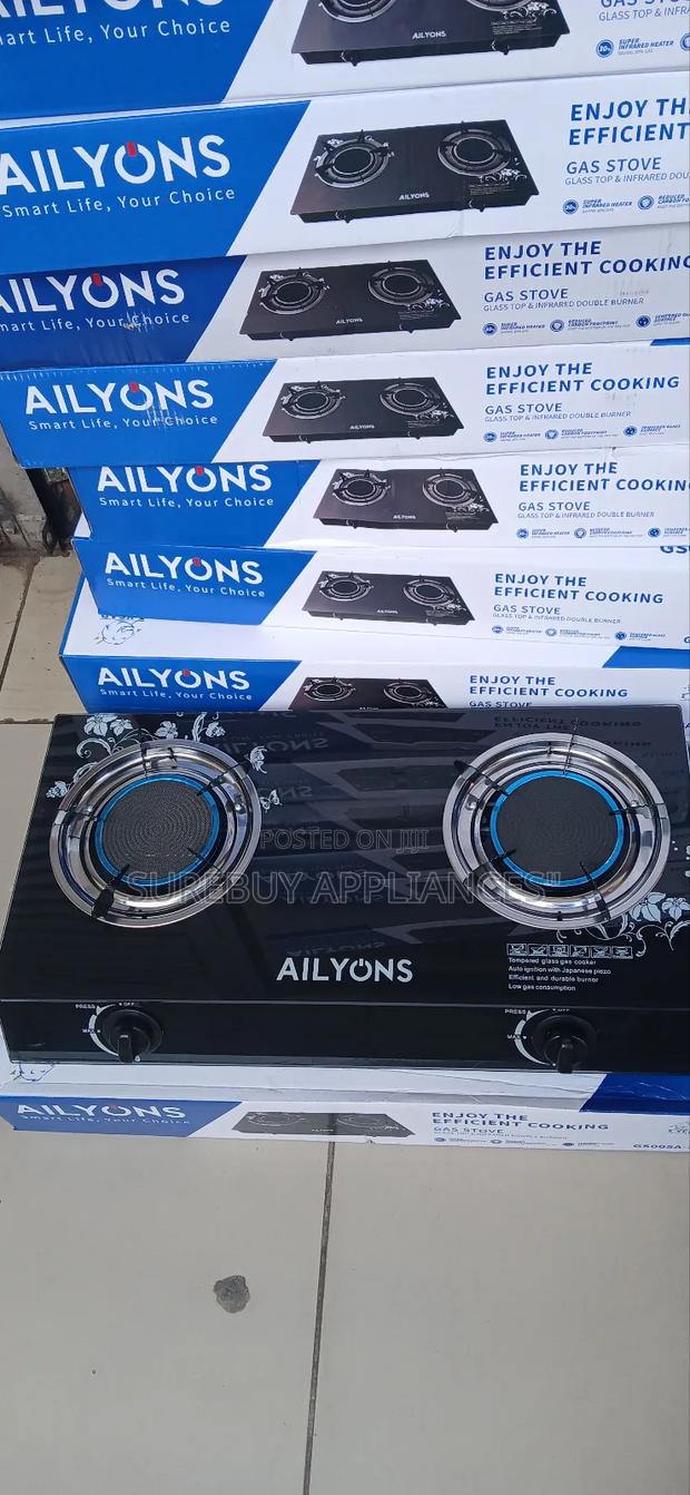 Ailyons Double Burner Glass Top Gas Cooker With Infrared Technology