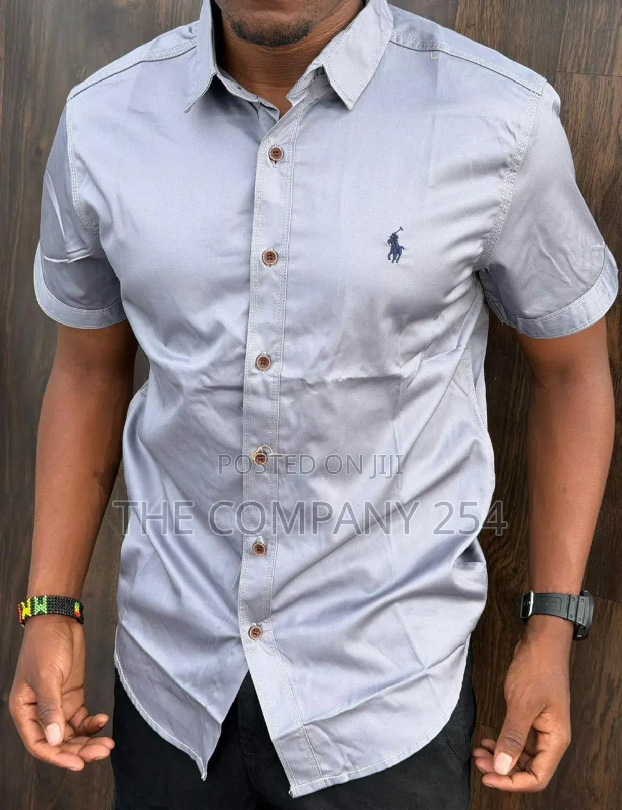 Quality Casual Silk Men Short Sleeved Polo Collar T Shirts