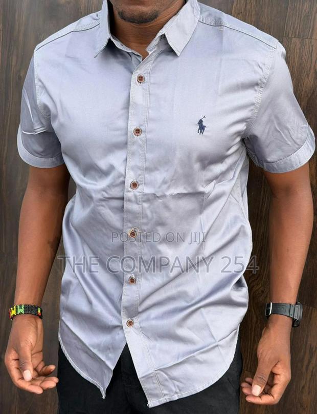 Quality Casual Silk Men Short Sleeved Polo Collar T Shirts - thumbnail 2