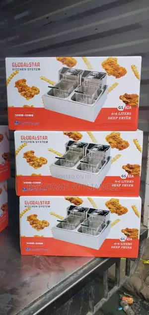 Globalstar 6+6lt Chips/Chicken Stainless Steel Double Deep Fryer