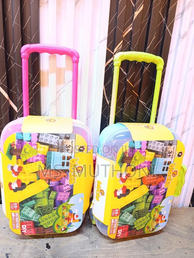 69-Piece Building Block Set With a Suitcase-Style Storage Container. - main view