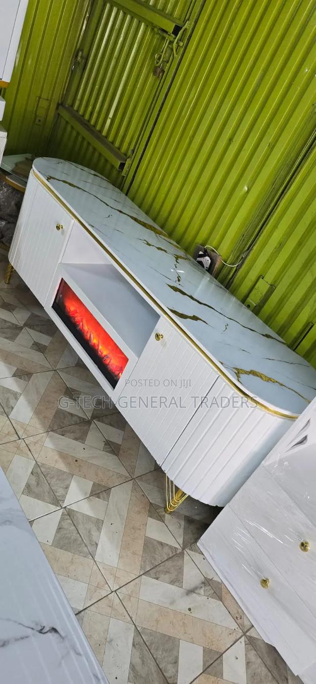 Modern Executive Tv Stand With  A Functional Fire Place - main view