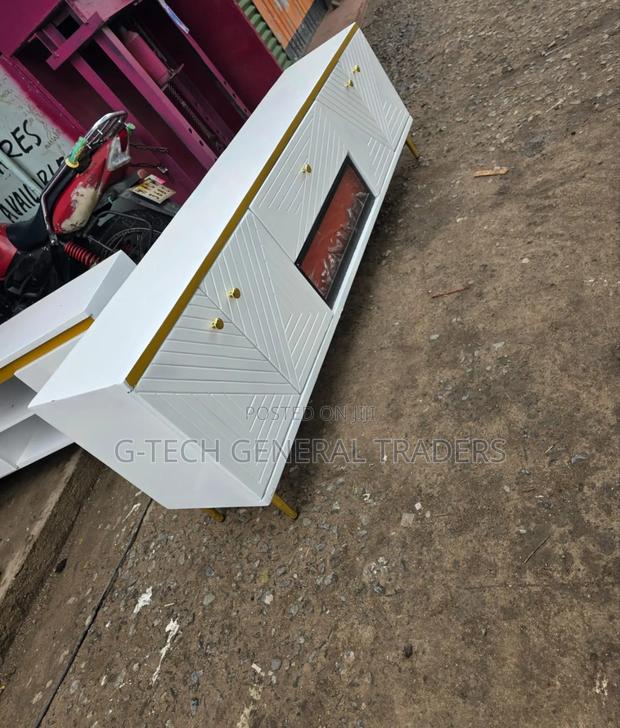 Modern Executive Tv Stand With  A Functional Fire Place - thumbnail 2