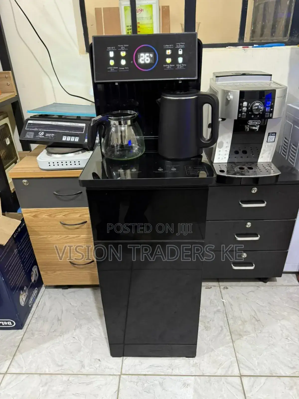 Electromate Hot and Cold Bottom Load Water Dispenser With Coffee Maker