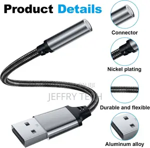 Usb to 3.5mm Jack Audio Adapter, External Sound Card Usb-a to Audio Ja