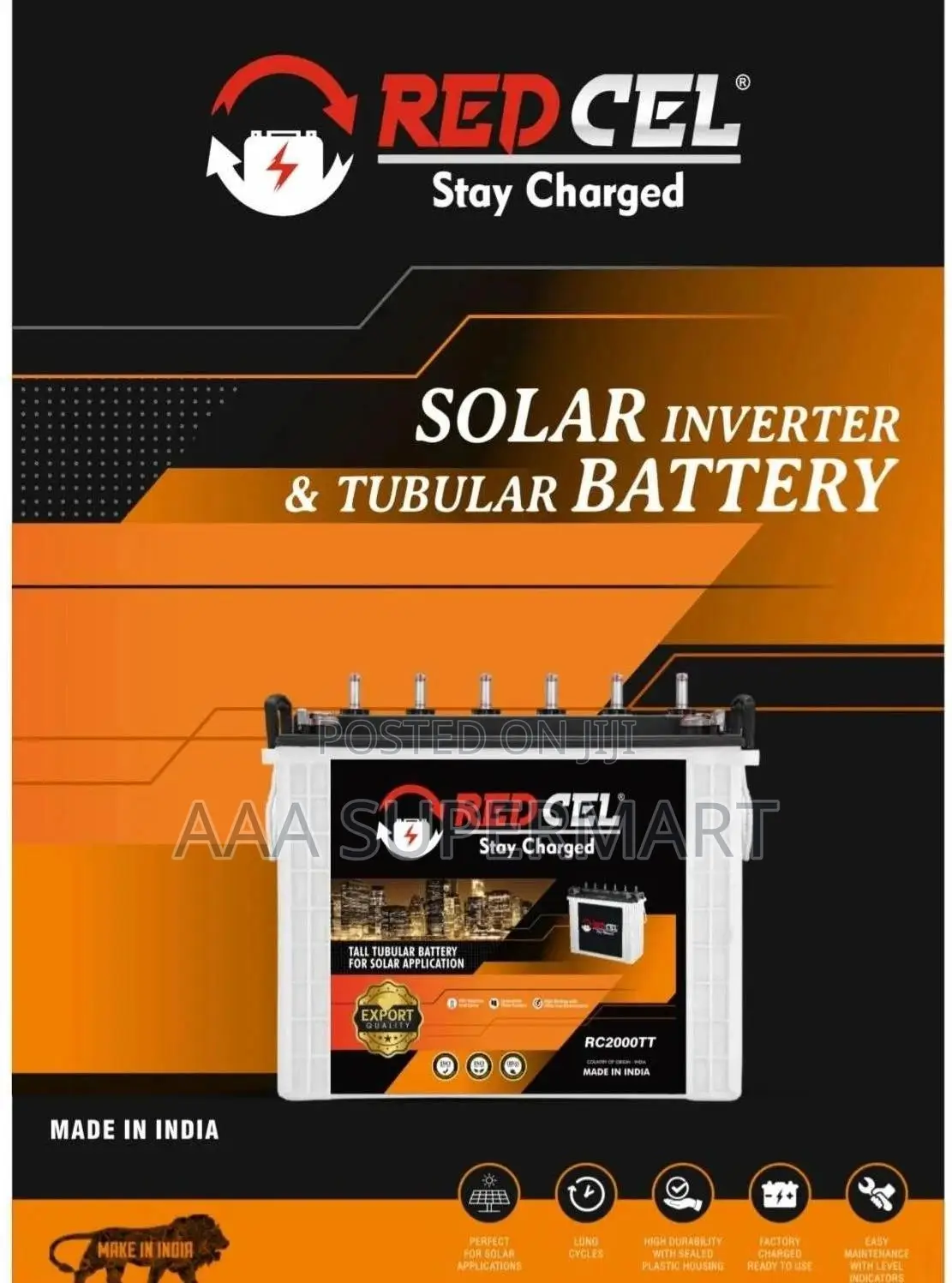 200ah Tall Tubular Battery Redcel Rc2000tt 12v