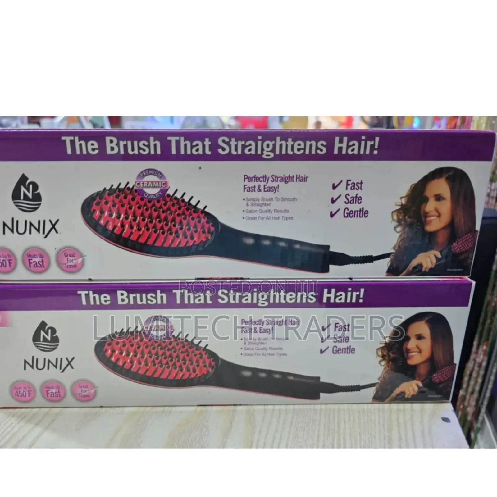 Nunix Hair Straightening Brush Electric HQT-906b