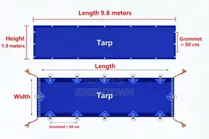 9.6m Long Truck – Tarpaulin Cover Set