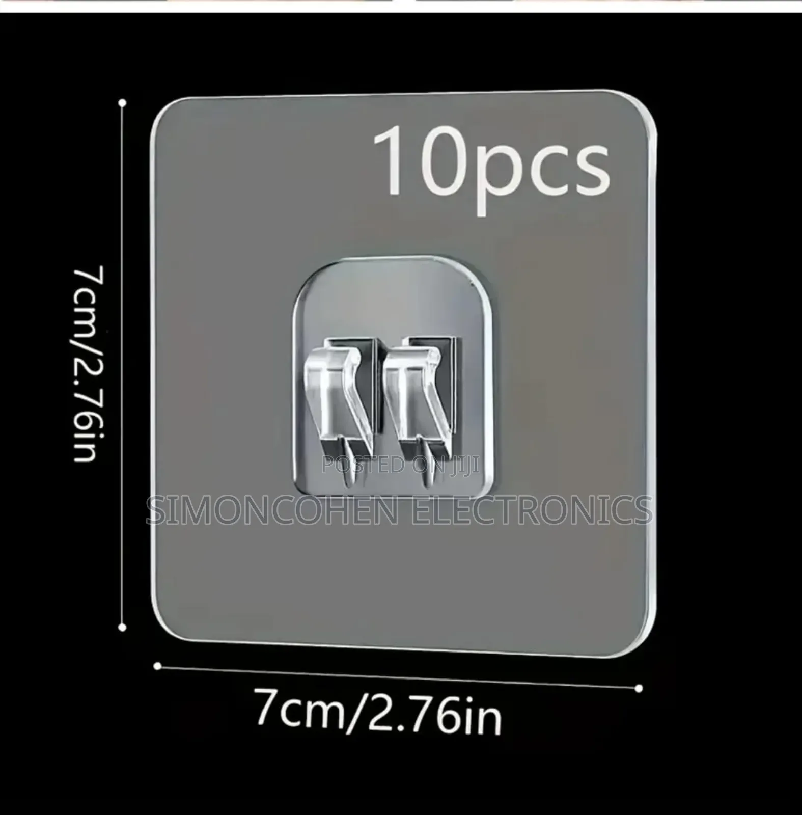 10pcs Clear Self Adhesive Hooks