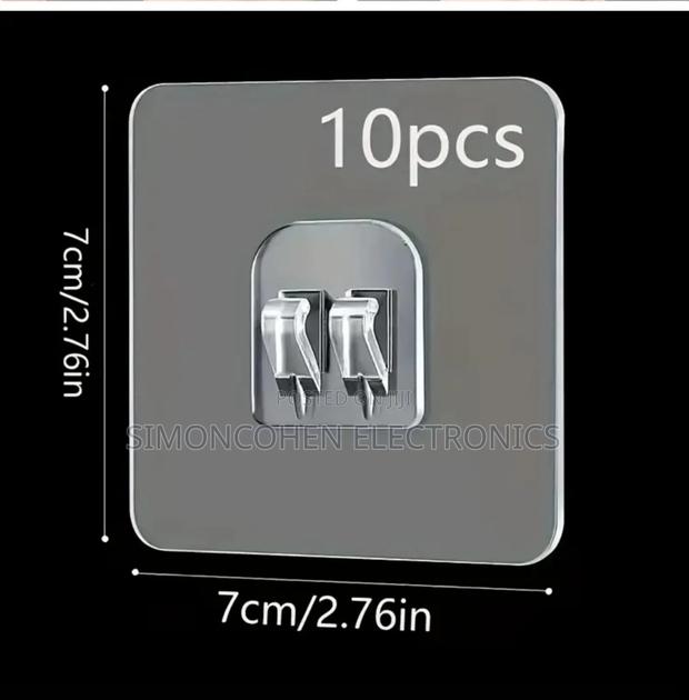 10pcs Clear Self Adhesive Hooks