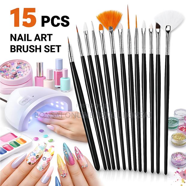 15pcs Nail Art Brush Set With Dotting Pen for Manicure Painting