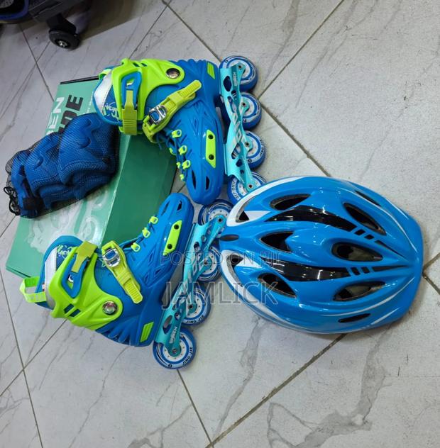 Kids Skating Complete Set – Skates, Helmet Guards - Wn - thumbnail 3