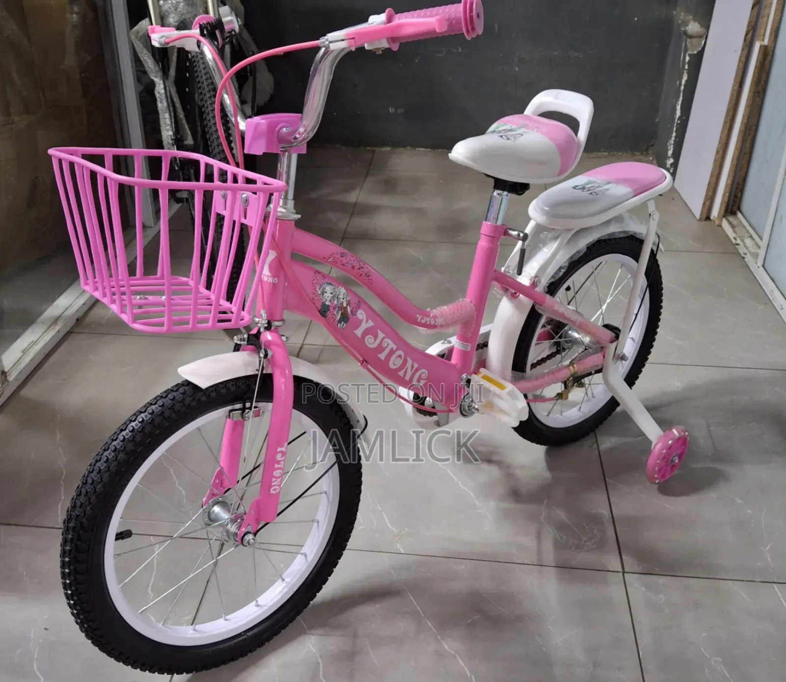 Pink Kids Bike With Training Wheels – 12" 16" - Wn
