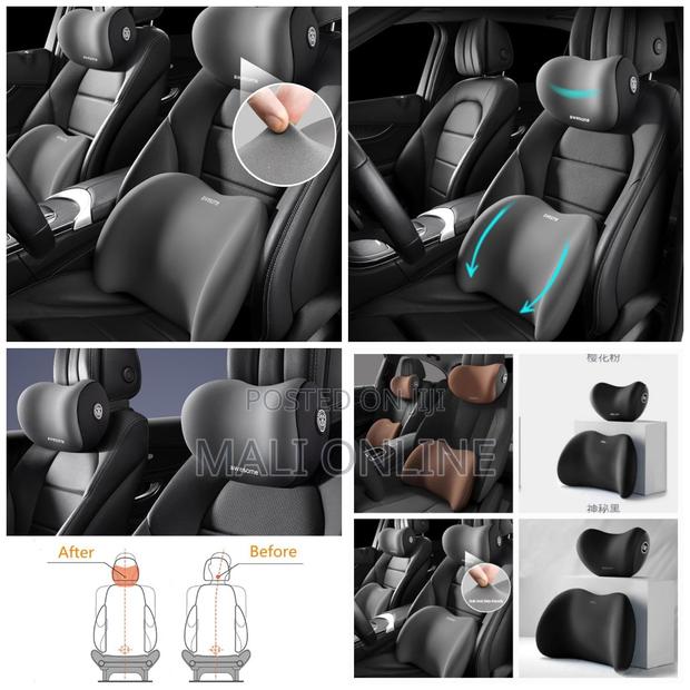Car Lumbar Support Pillow Neck Pillow Set Memory Foam Headrest