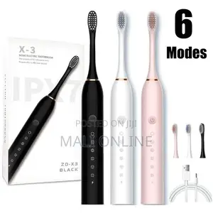 Sonic Electric Toothbrush Usb Rechargeable 6 Modes Ipx7 Waterproof