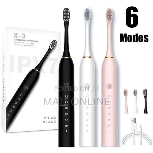 Sonic Electric Toothbrush Usb Rechargeable 6 Modes Ipx7 Waterproof - thumbnail 2