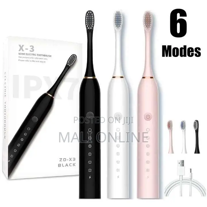 Sonic Electric Toothbrush Usb Rechargeable 6 Modes Ipx7 Waterproof