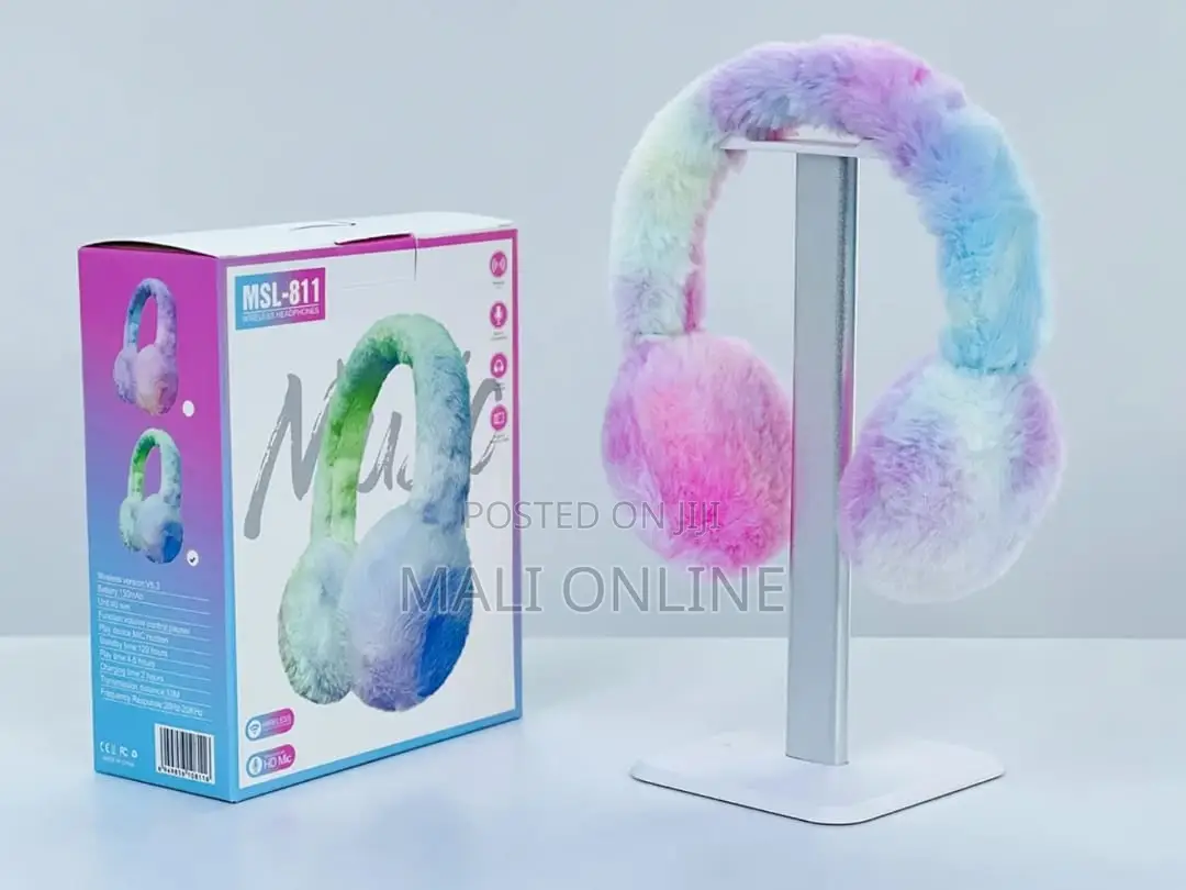 MSL-811 Plush Wireless Headphones Bluetooth Over-Ear Ear Muff Headset