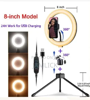 8" Tripod Ring Light – 3 Modes for Makeup Live - Dv