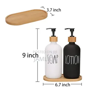 Spherical 3-in-1 Ceramic Bottle Set – Bamboo Base - Pm