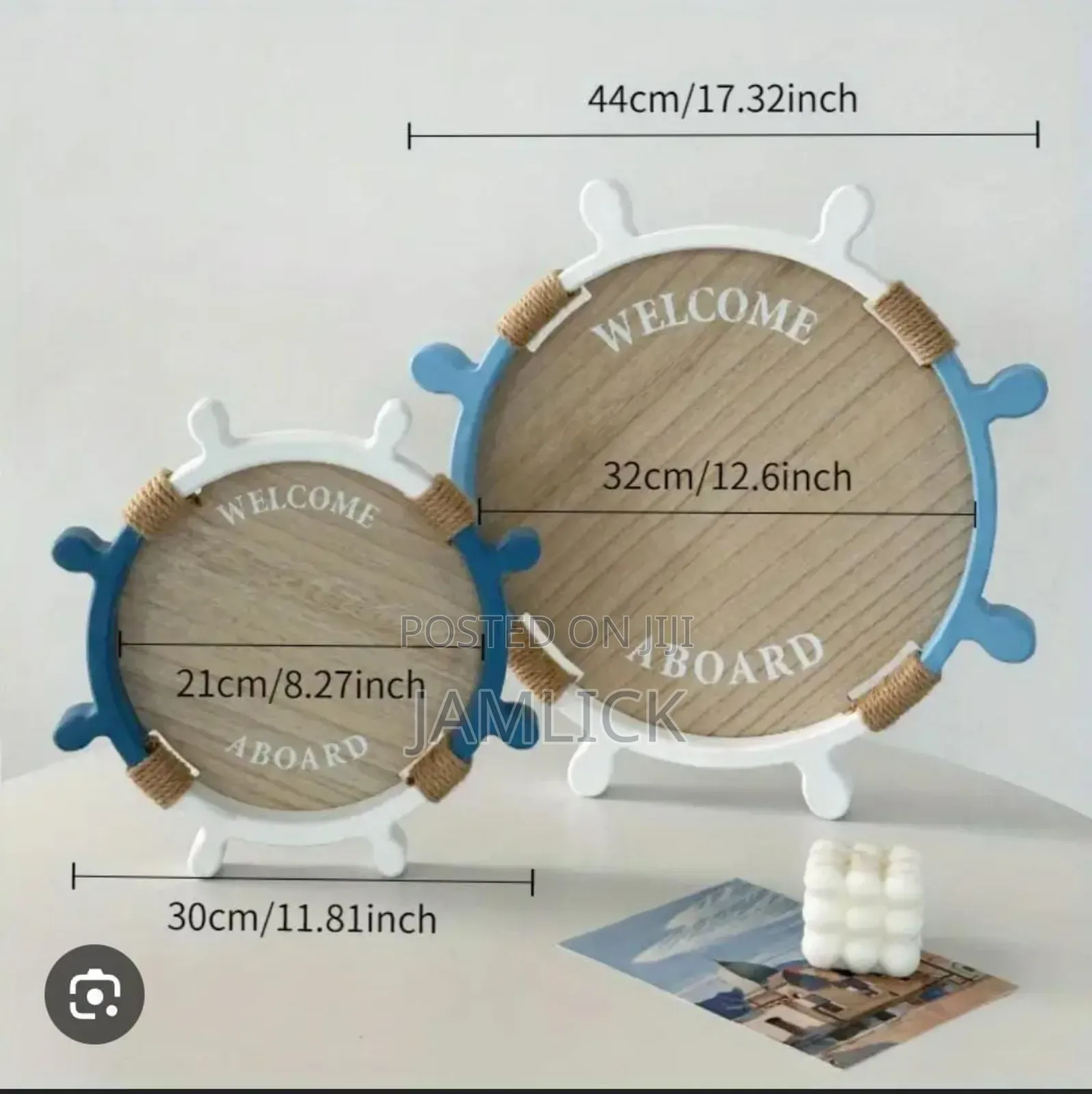 2-in-1 Decorative Sailor-Themed Round Tray - Bz