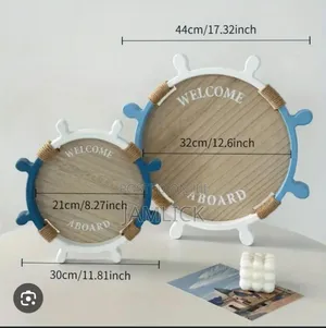 2-in-1 Decorative Sailor-Themed Round Tray - Bz
