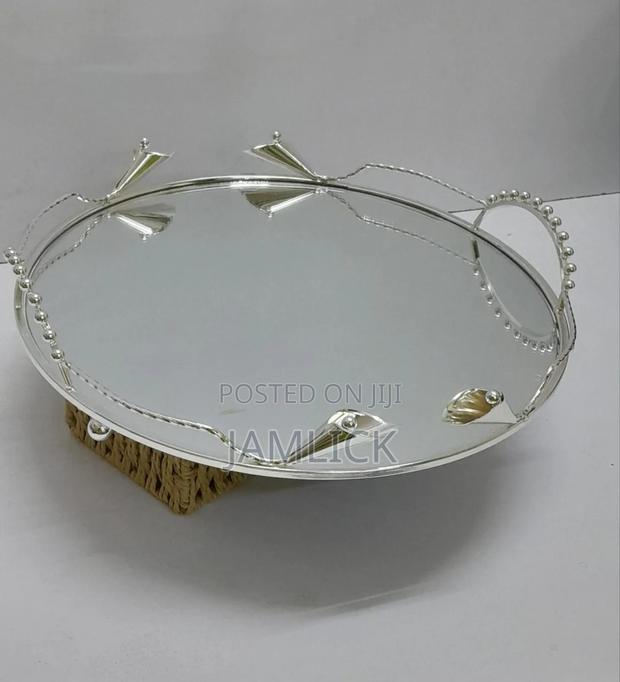 Nordic Vintage Decorative Tray – Marble Glass, Gold Silver - Pm