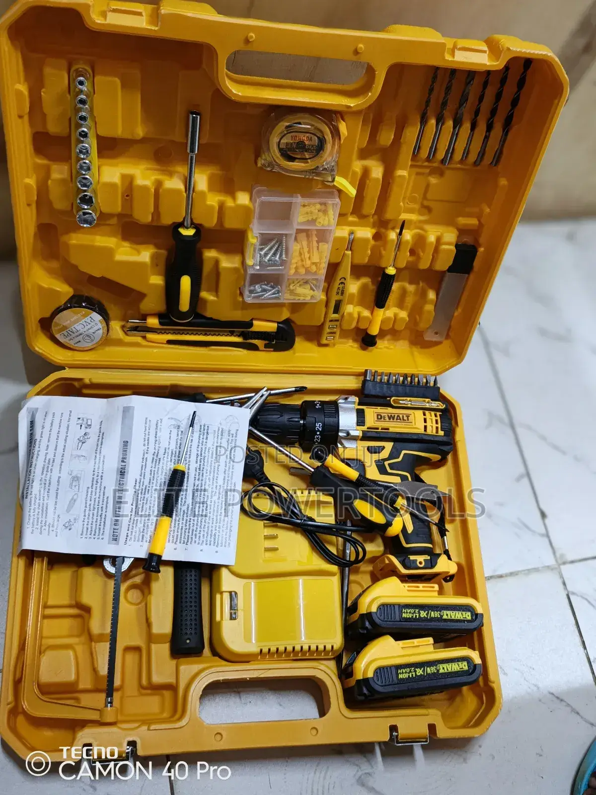 2 Batteries Cordresset Drill Dewalt Cordress Set