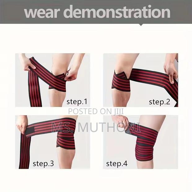 A Pair for Hook Loop Fitness Knee Wraps* - thumbnail 7