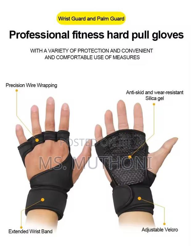 Half-Finger Weightlifting / Gym Gloves With Wrist Support - thumbnail 3