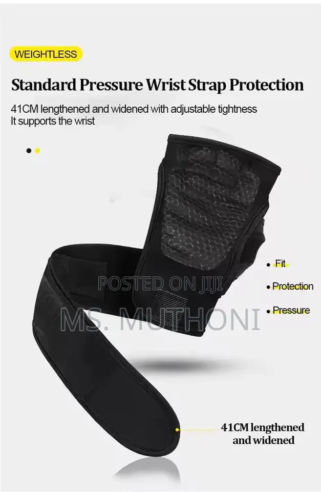 Half-Finger Weightlifting / Gym Gloves With Wrist Support
