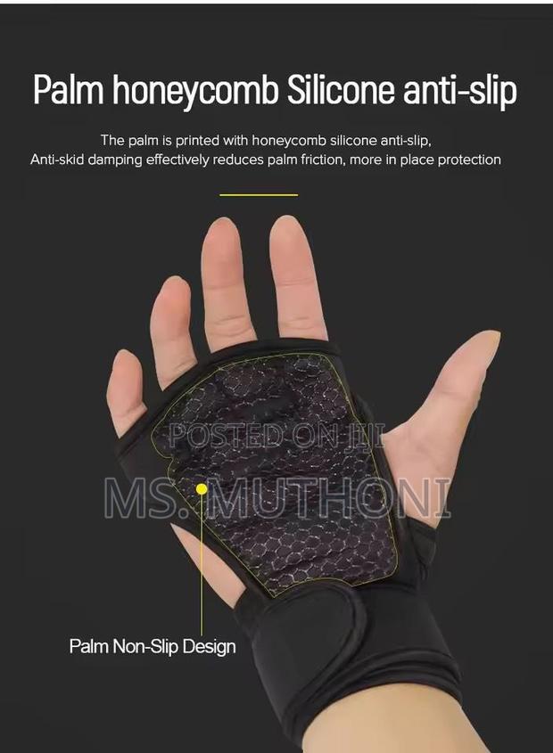 Half-Finger Weightlifting / Gym Gloves With Wrist Support - thumbnail 4