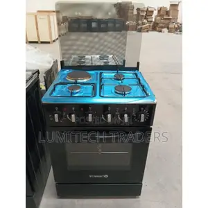 Volsmart 50×55 Standing Cooker | 3+1 Gas Electric Plate Oven | Black